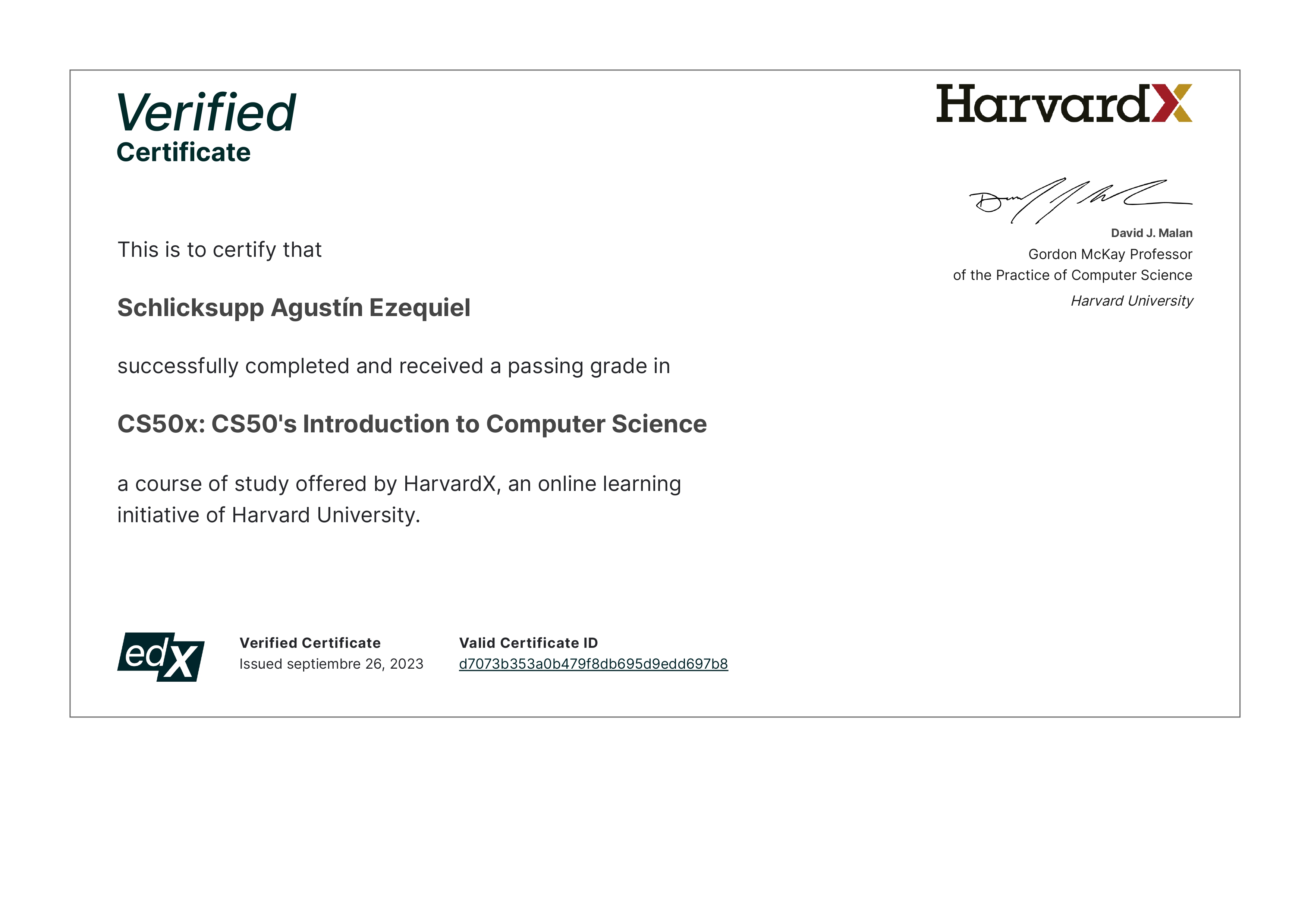 HarvardX CS50